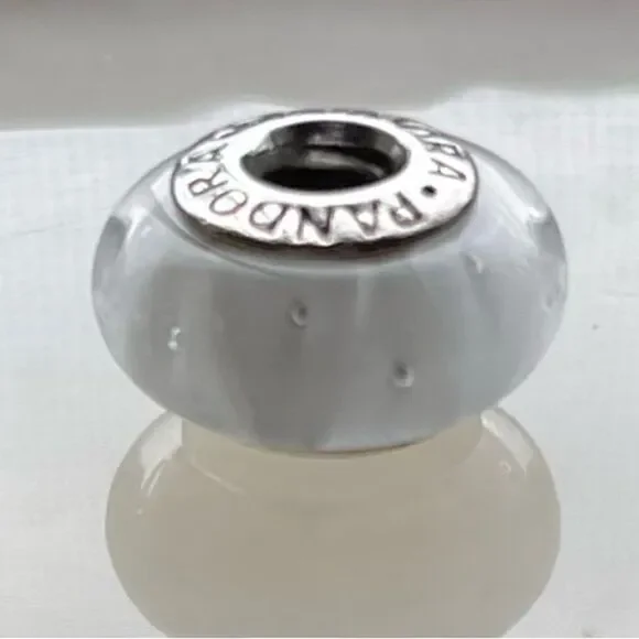 Beautiful Pandora White Murano glass charm. - Picture 2 of 5